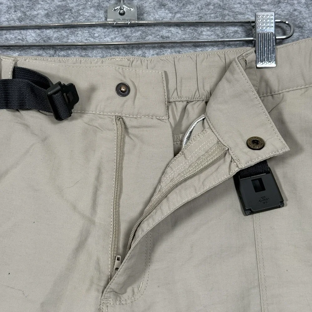 The North Face Hiking Cargo Shorts Men 34 (L) Belted Nylon Beige Solid